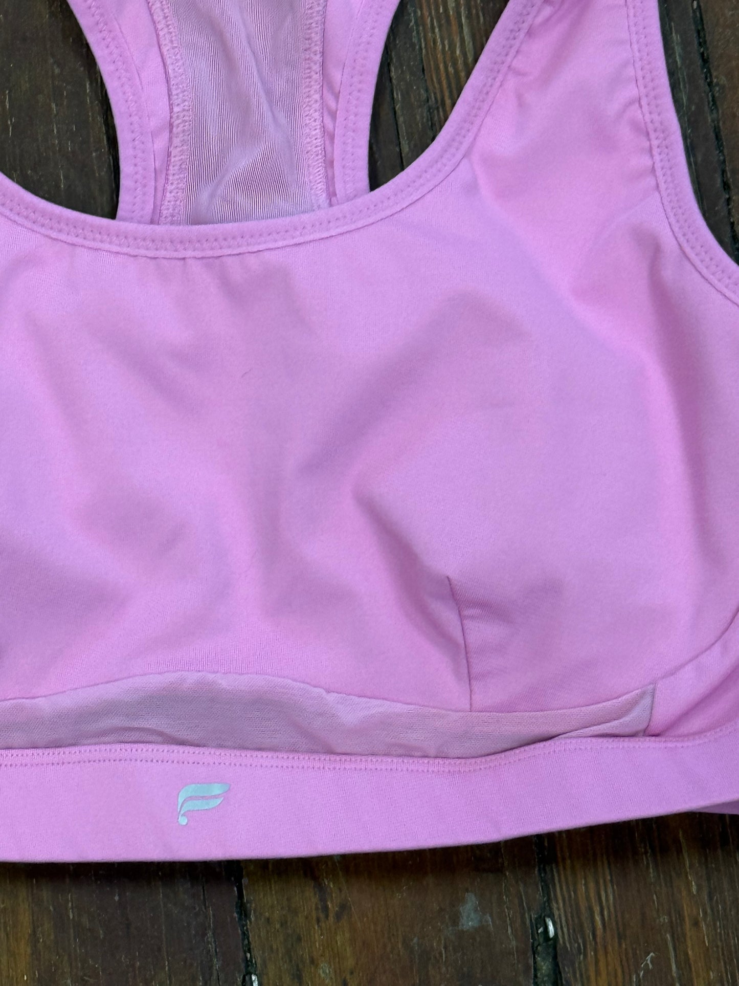 fabletics pink sports bra, m/l