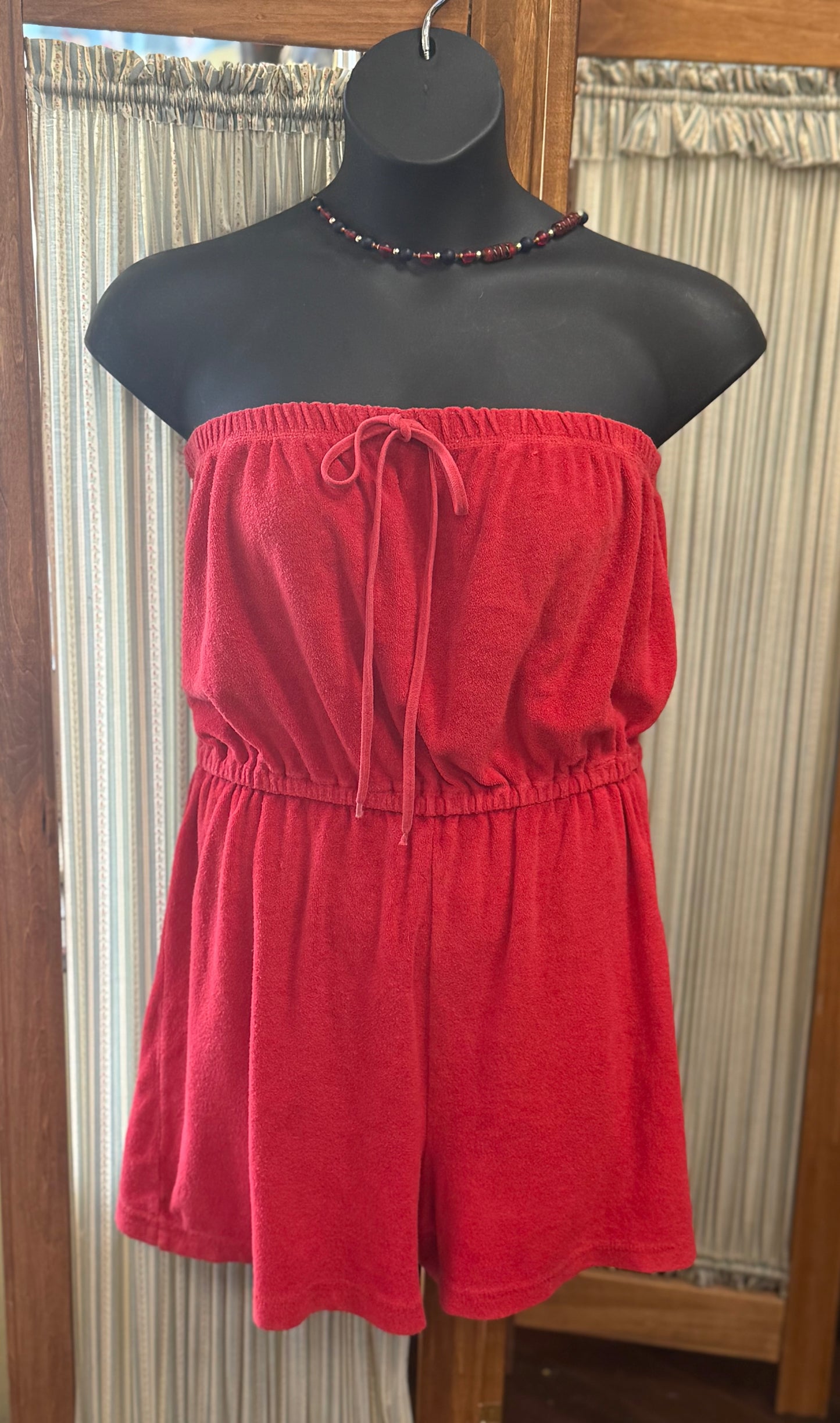 catalina red Vintage romper, large/xl