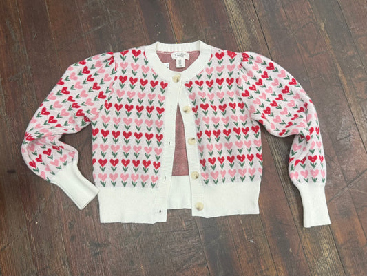jessica simpson white with colored hearts Sweaters, medium