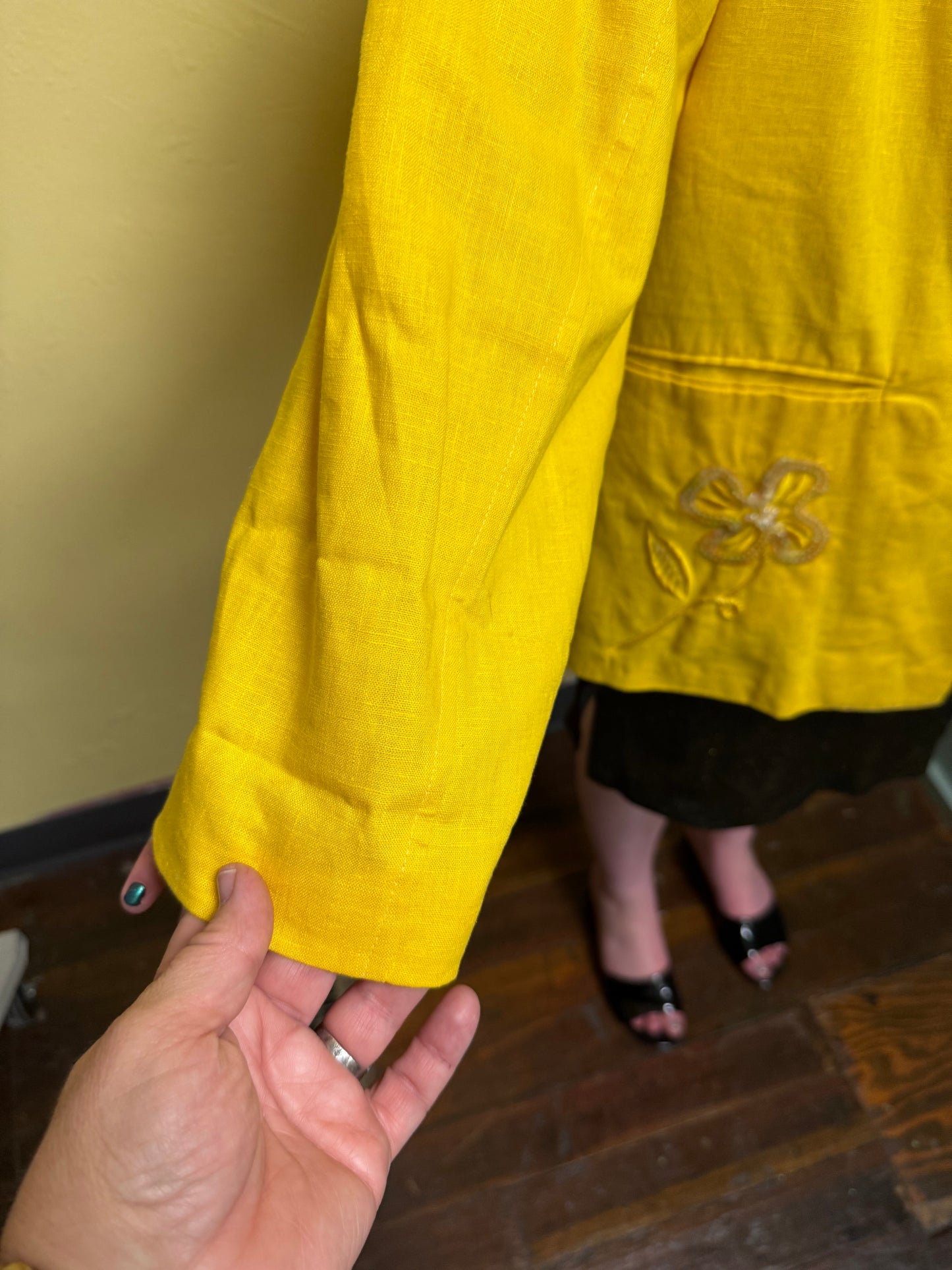 Adolfo Int yellow Vintage blazer, medium