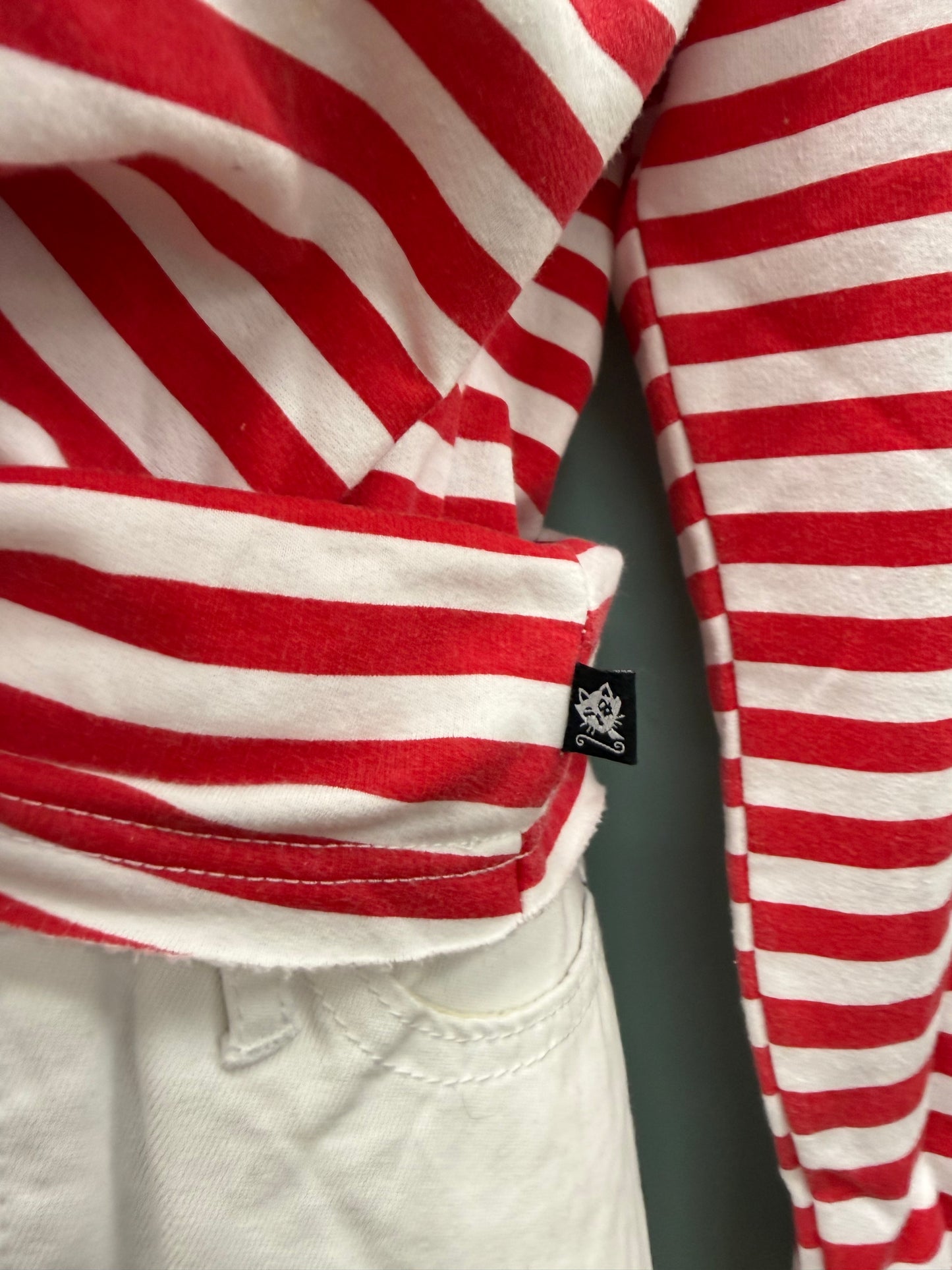 LA Kitty Red Stripe Tops, M
