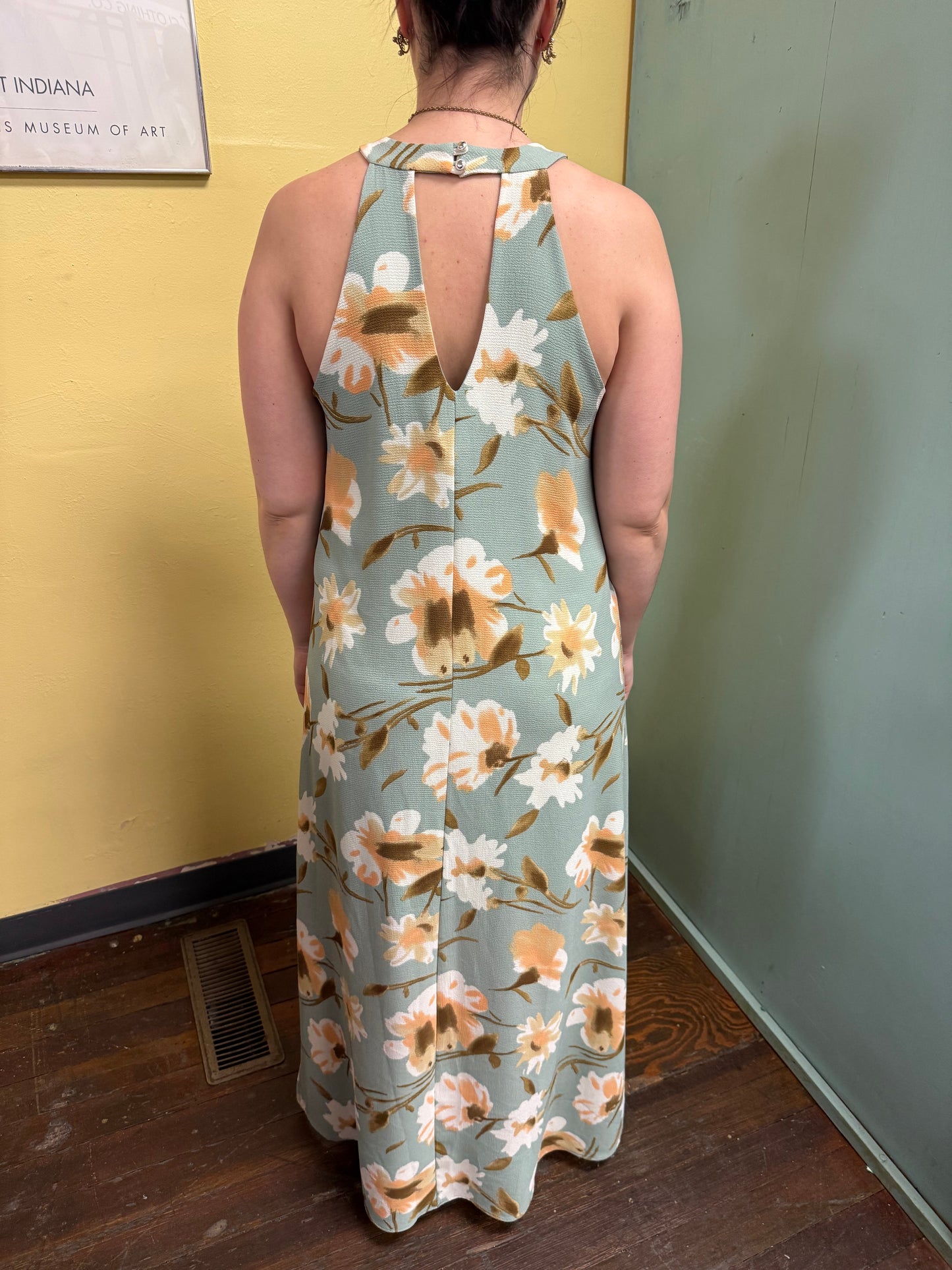 First Look Green / Peach Dresses, L