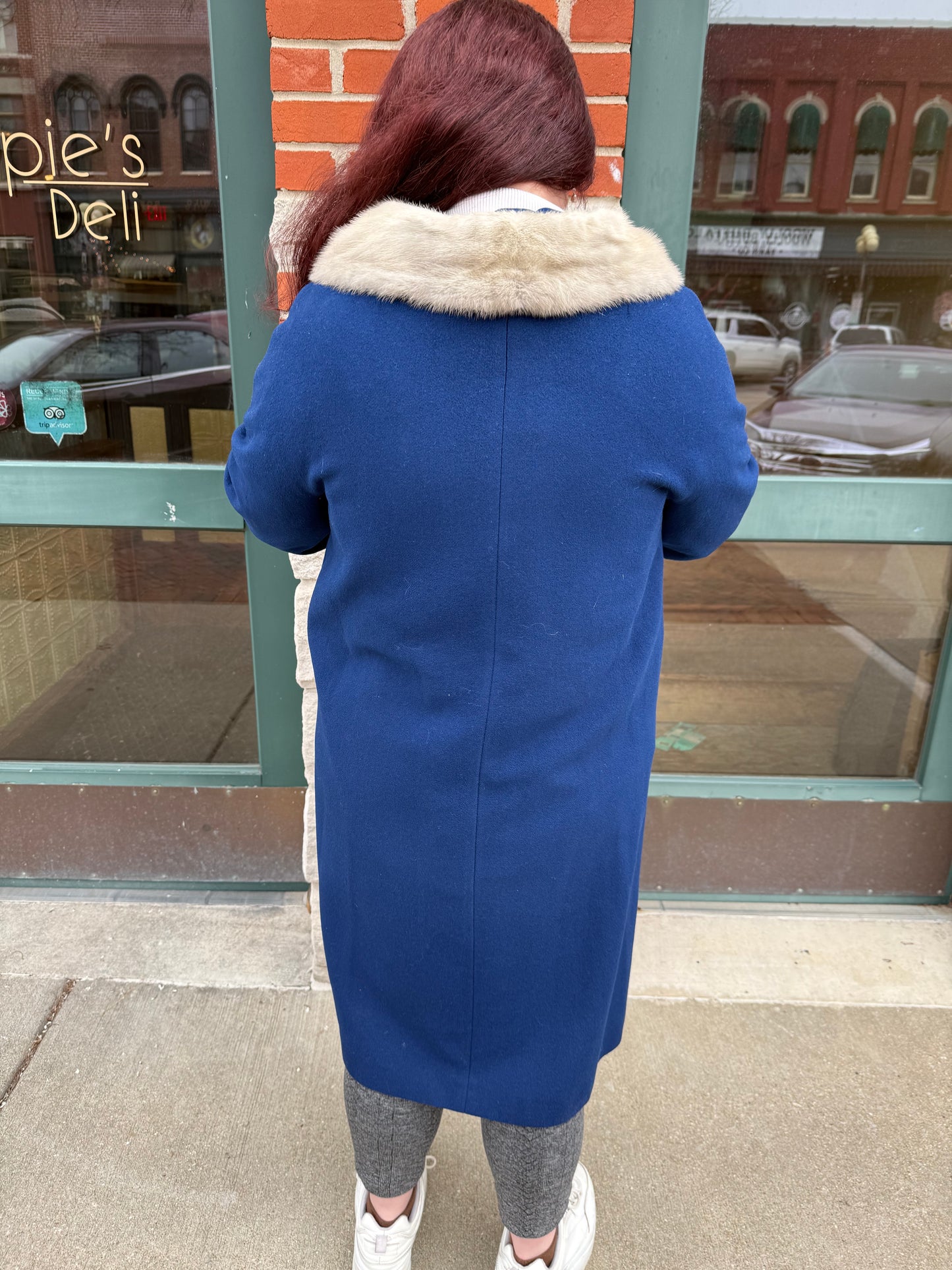 cashmere navy Vintage coat, medium