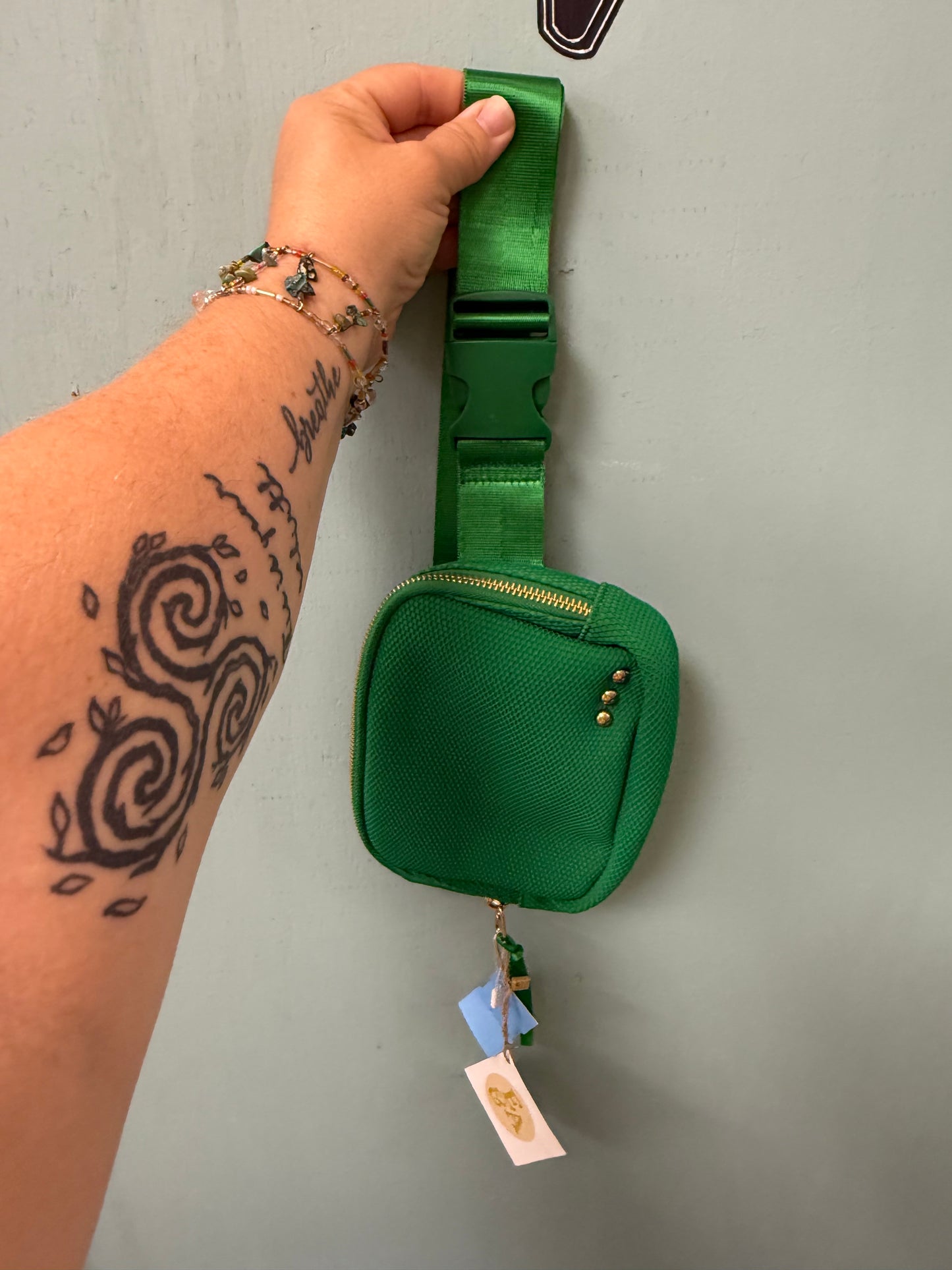 PS green belted bag, belted bag