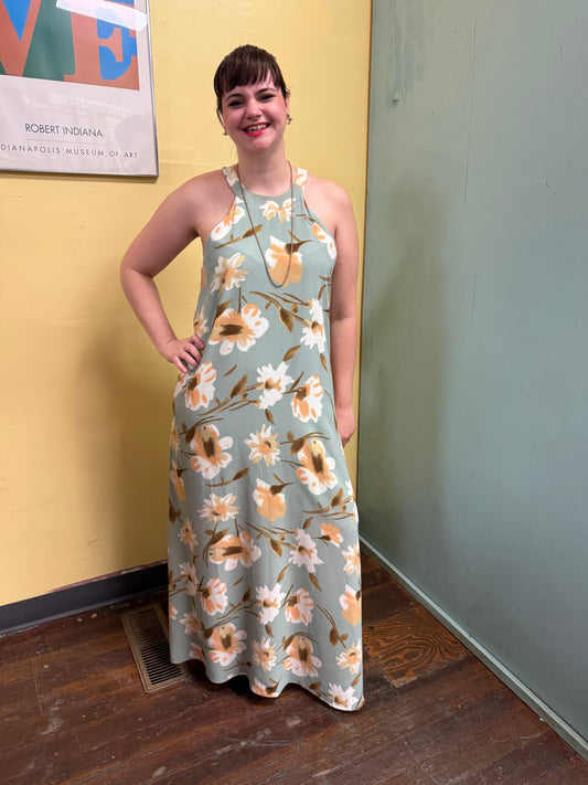 First Look Green / Peach Dresses, L