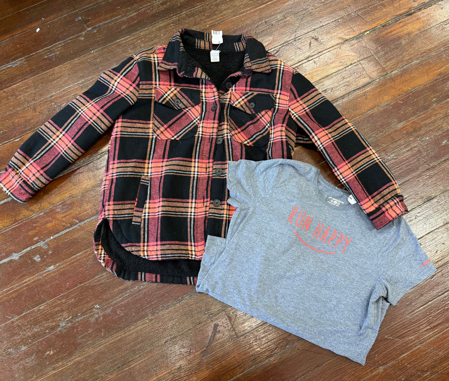 plaid shirt jacket pink/black Jackets, small