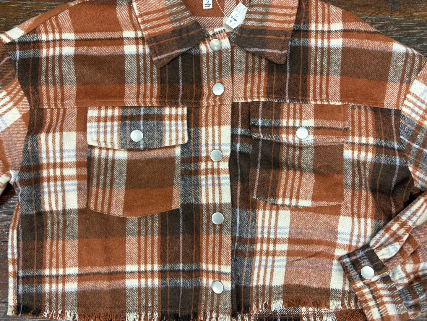 HYFVE Brown Plaid Shacket, S