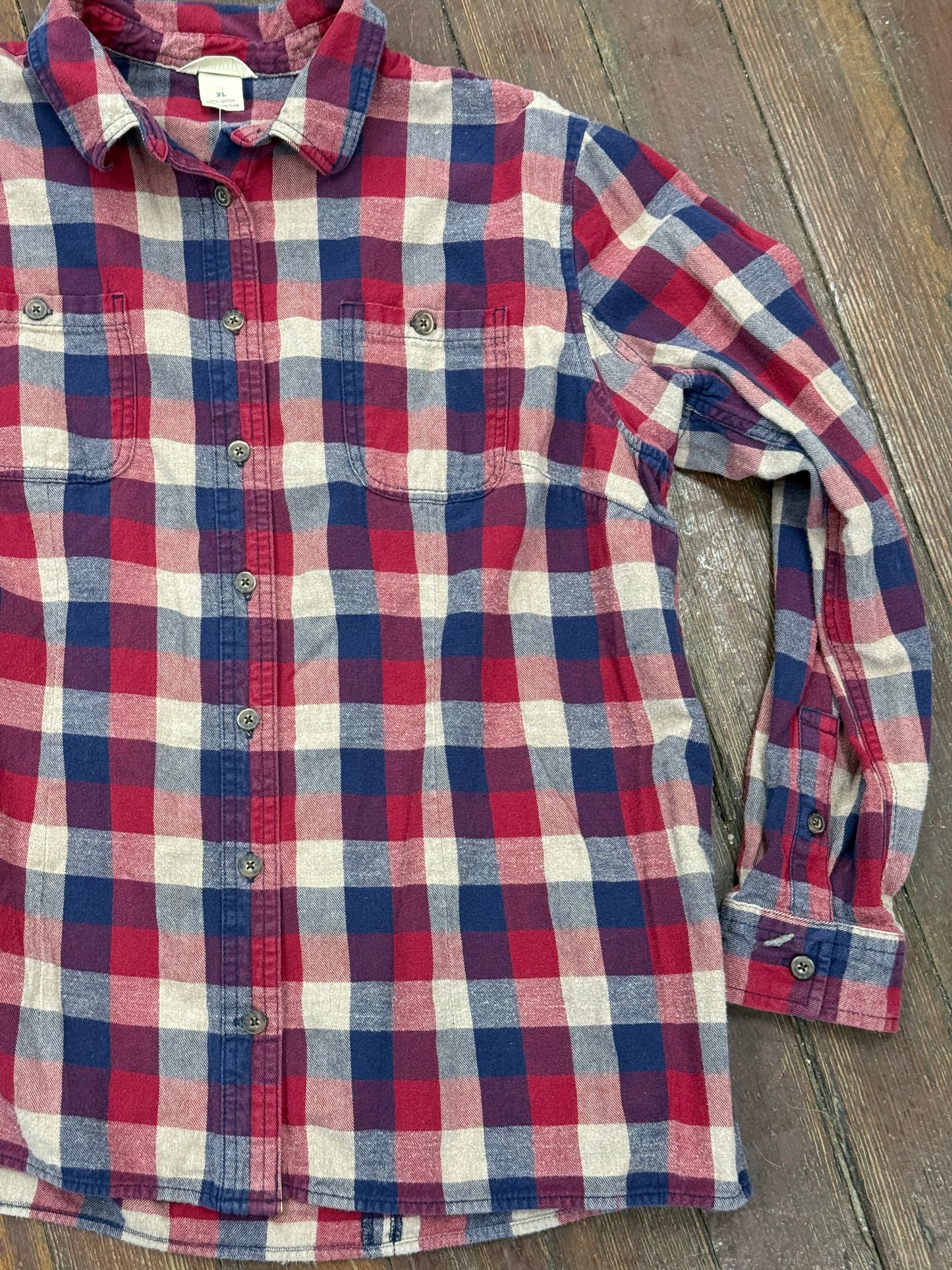 Duluth Trading Red/Navy Button Ups, XL
