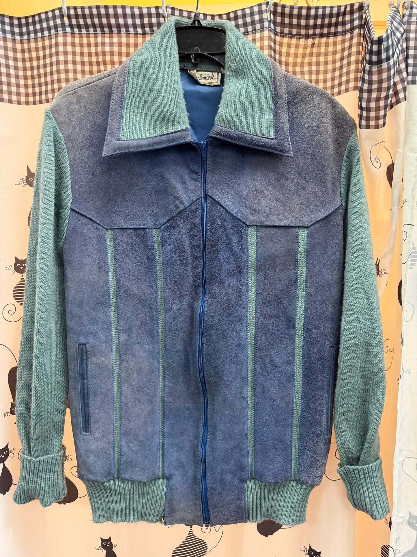 VAndmark Blue Suede Vintage Sweater/jacket, L