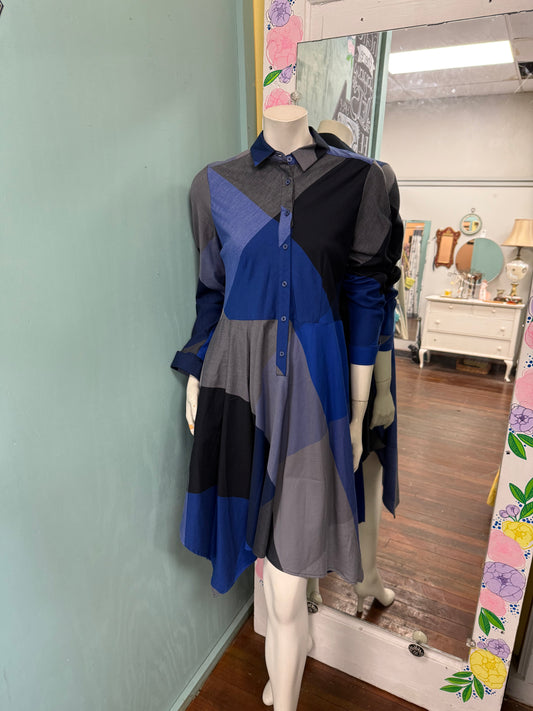 BCBG Blue Plaid Dresses, S
