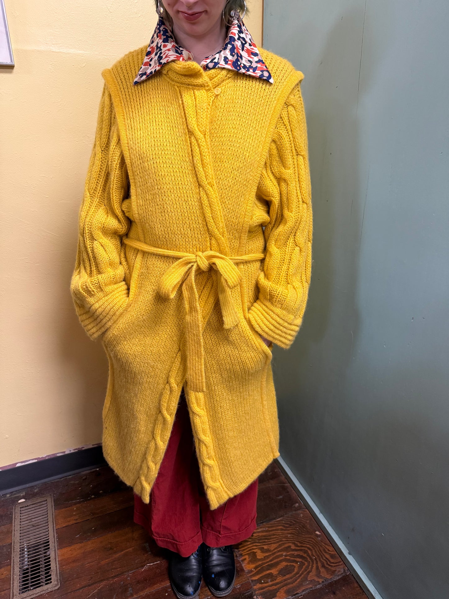 Peter G's General Stores Mustard Vintage cardigan, medium
