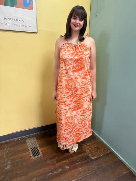 unbranded orange Vintage dress, m