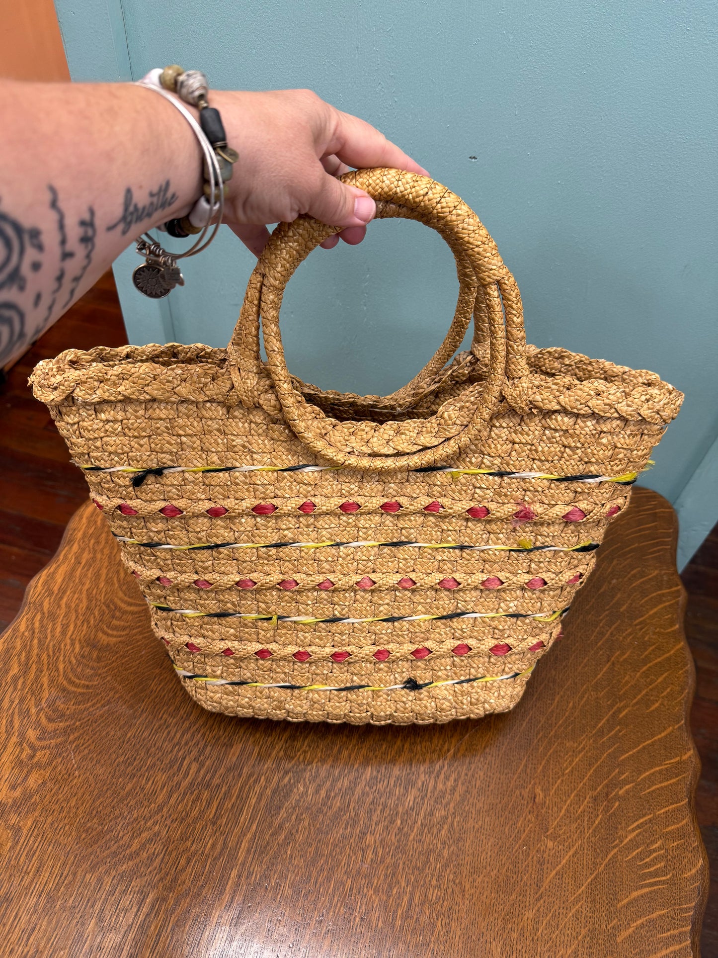 wicker tan with flecks of color Purses