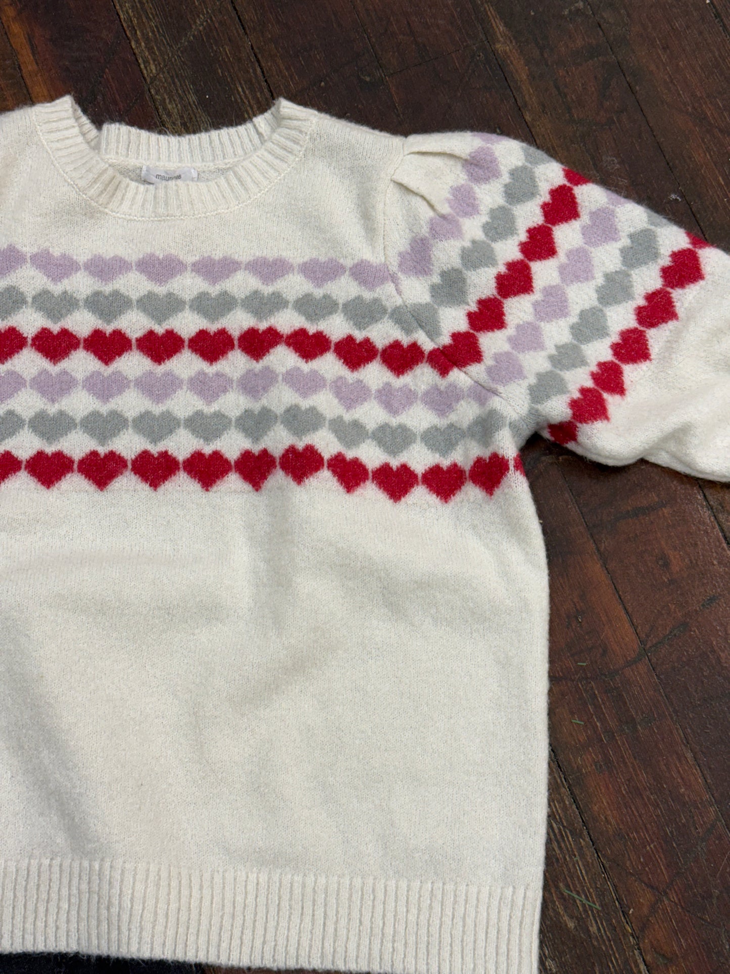 Maurices Cream Hearts Sweaters, L