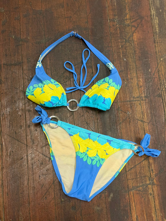 st tropez swimwear blue swimsuit, large