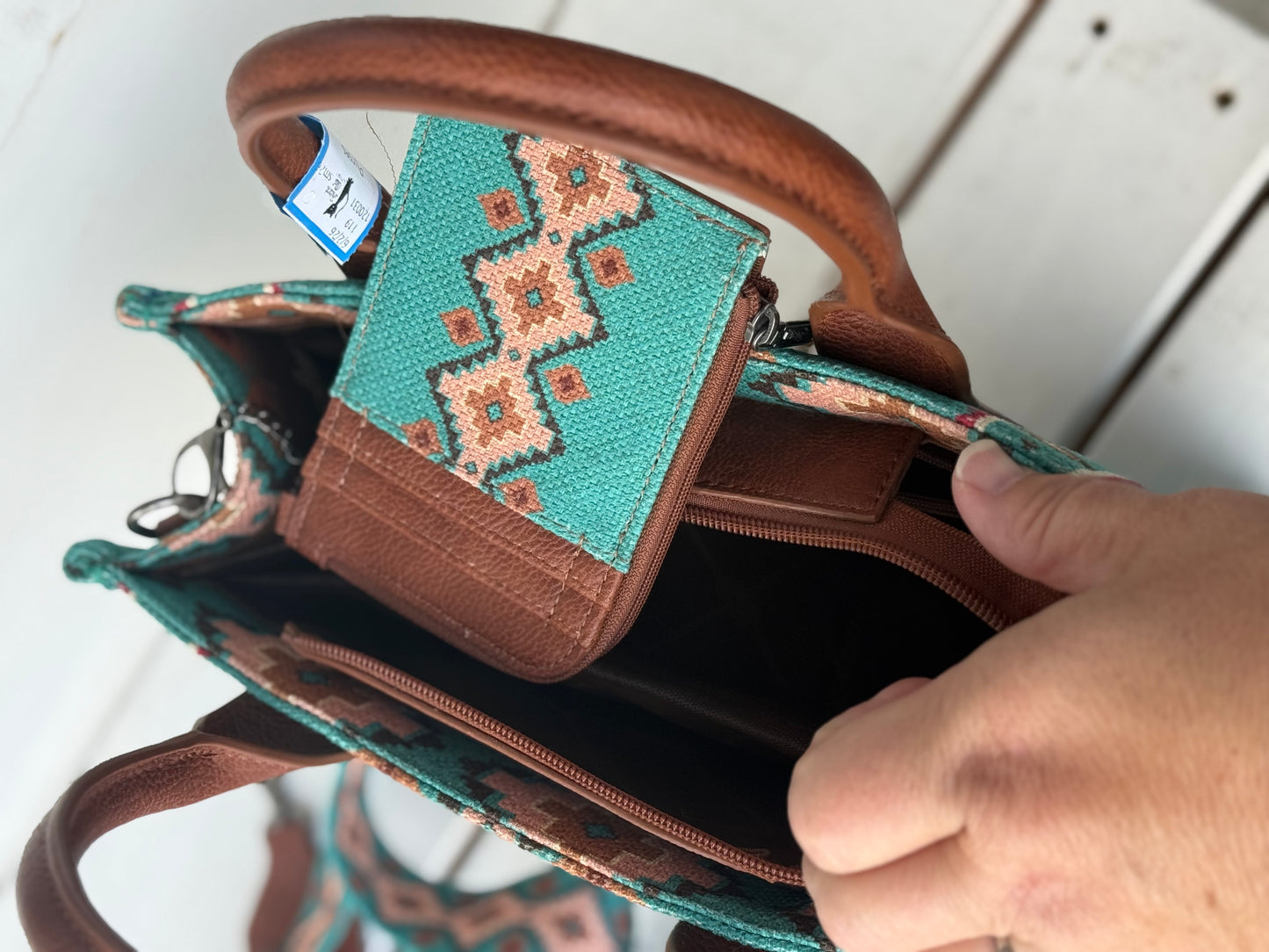 wrangler teal/brown Purses