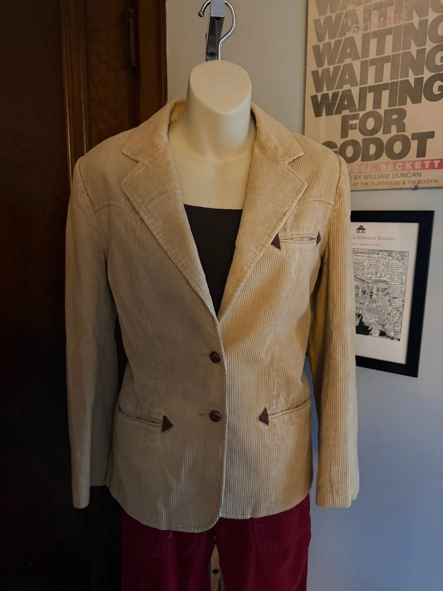 castle square tan Vintage blazer, medium