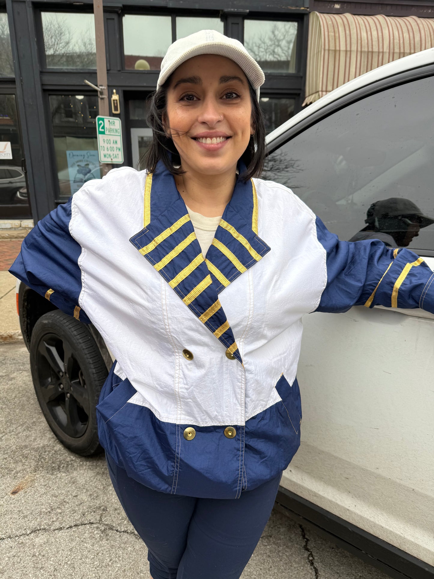 Kaos Sport White/Navy Vintage Jackets, L