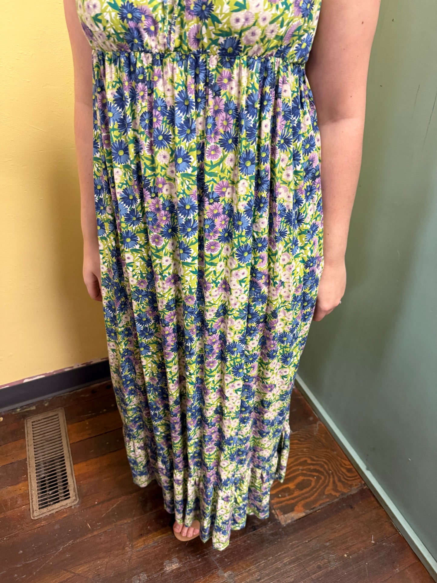 Natural Life Green Floral Dresses, M