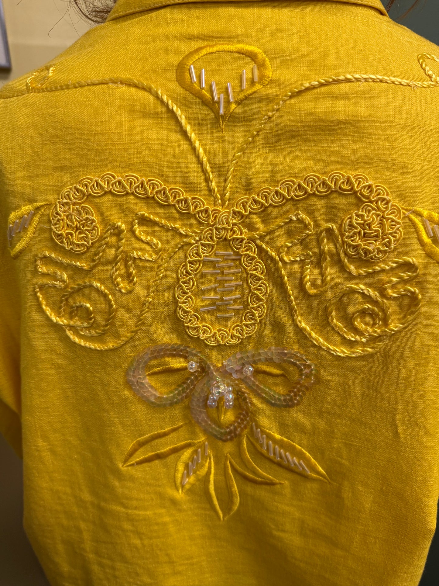 Adolfo Int yellow Vintage blazer, medium