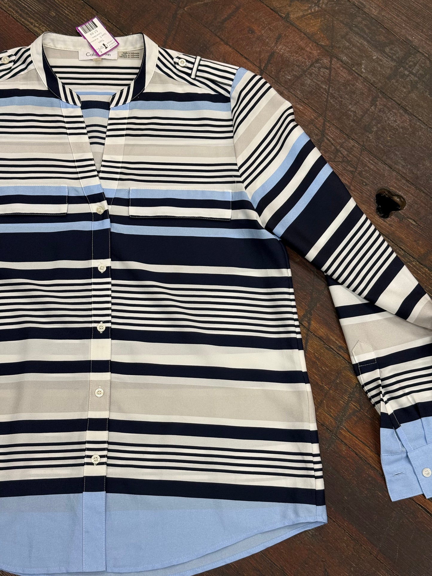 Calvin Klein Blue/White Tops, S