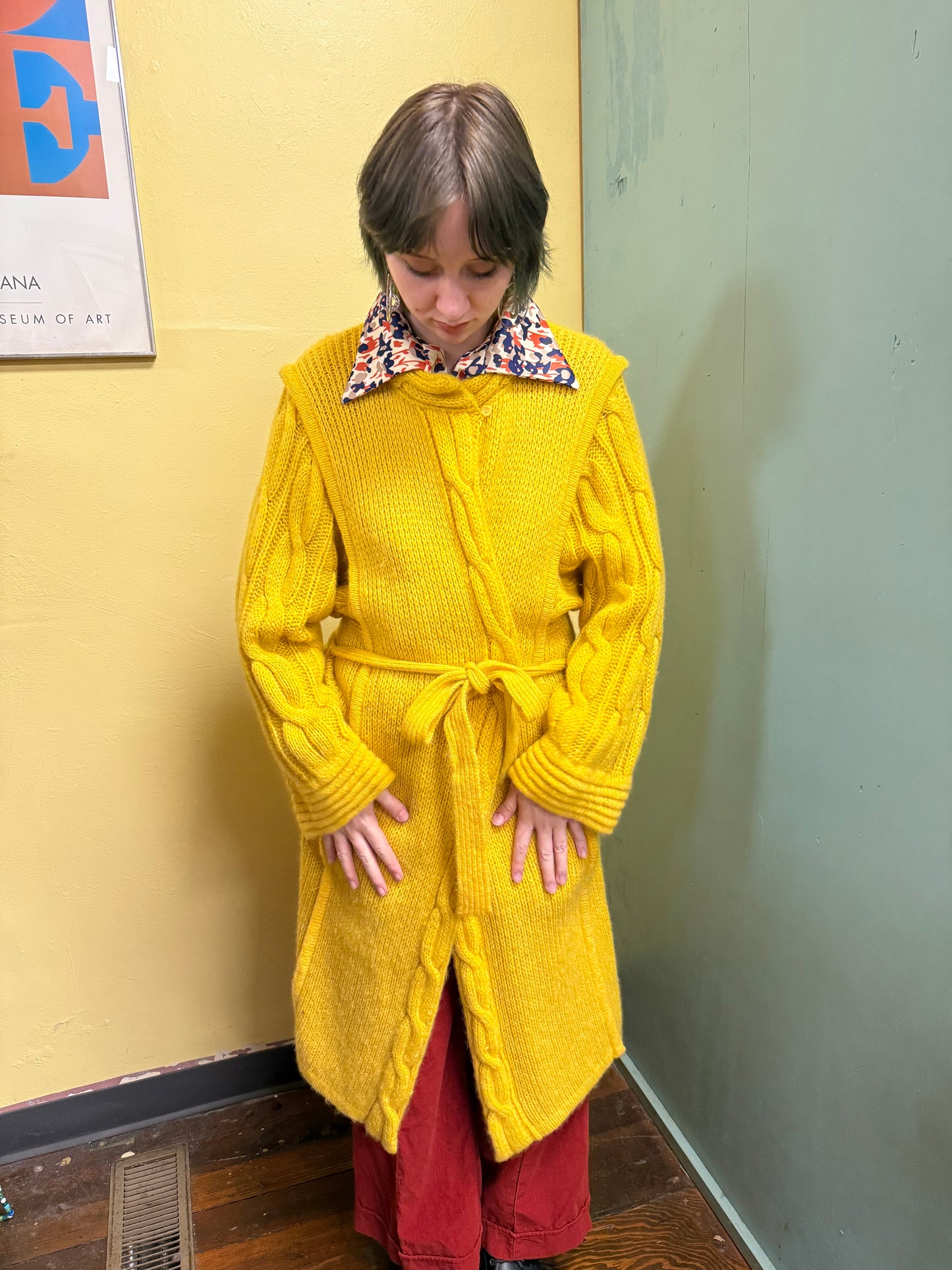 Peter G's General Stores Mustard Vintage cardigan, medium
