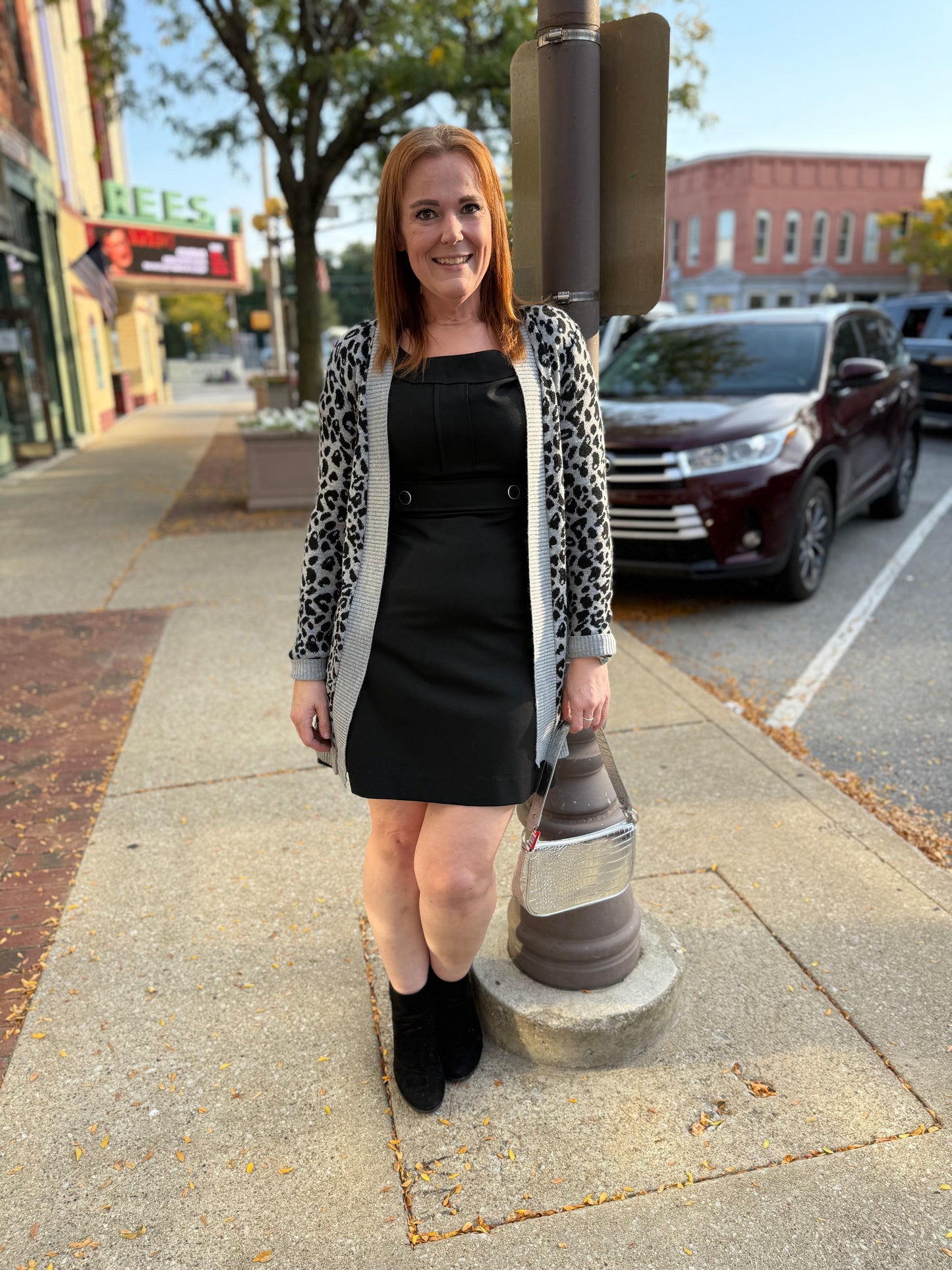 Nine West Gray Leopard Cardigans, M