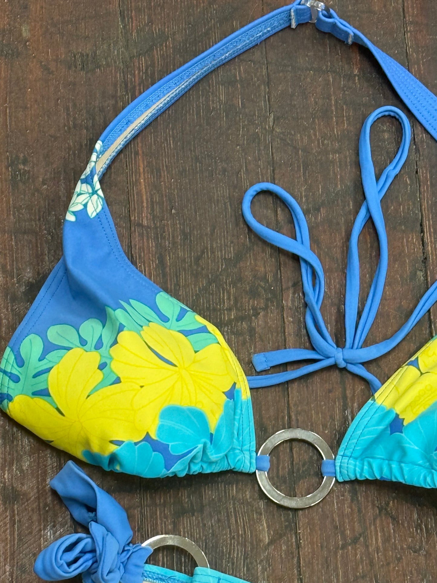 st tropez swimwear blue swimsuit, large
