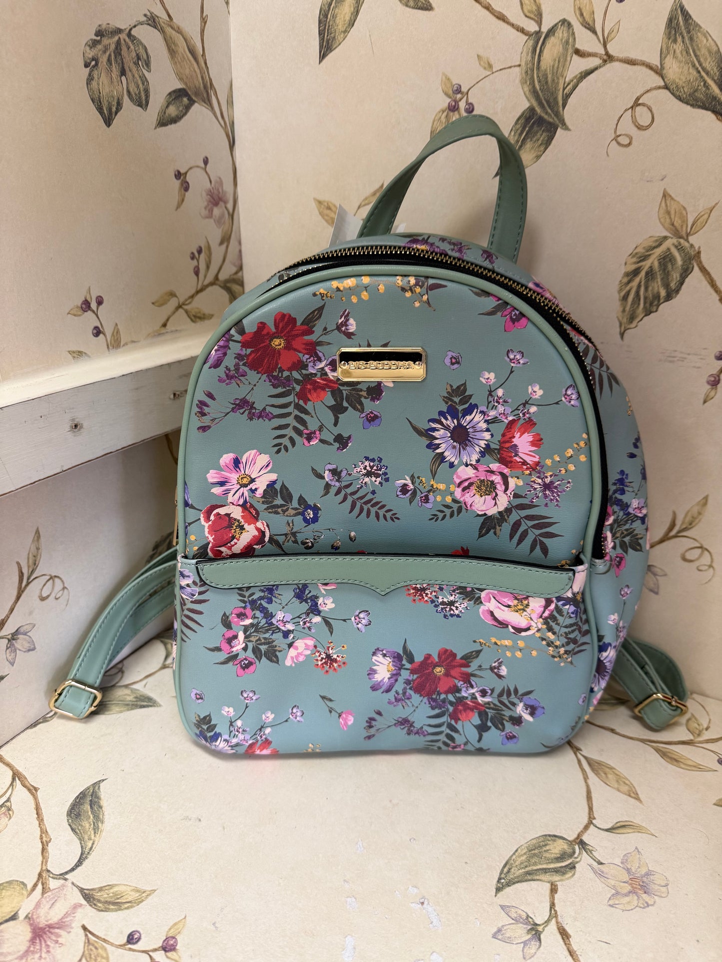 big buddha green floral Purses