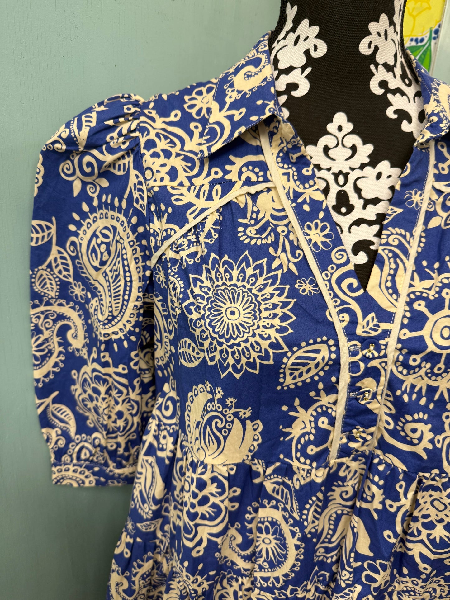 Umgee Blue / Cream Dresses, L