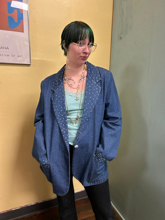 alice stuart blue Vintage Jacket, large
