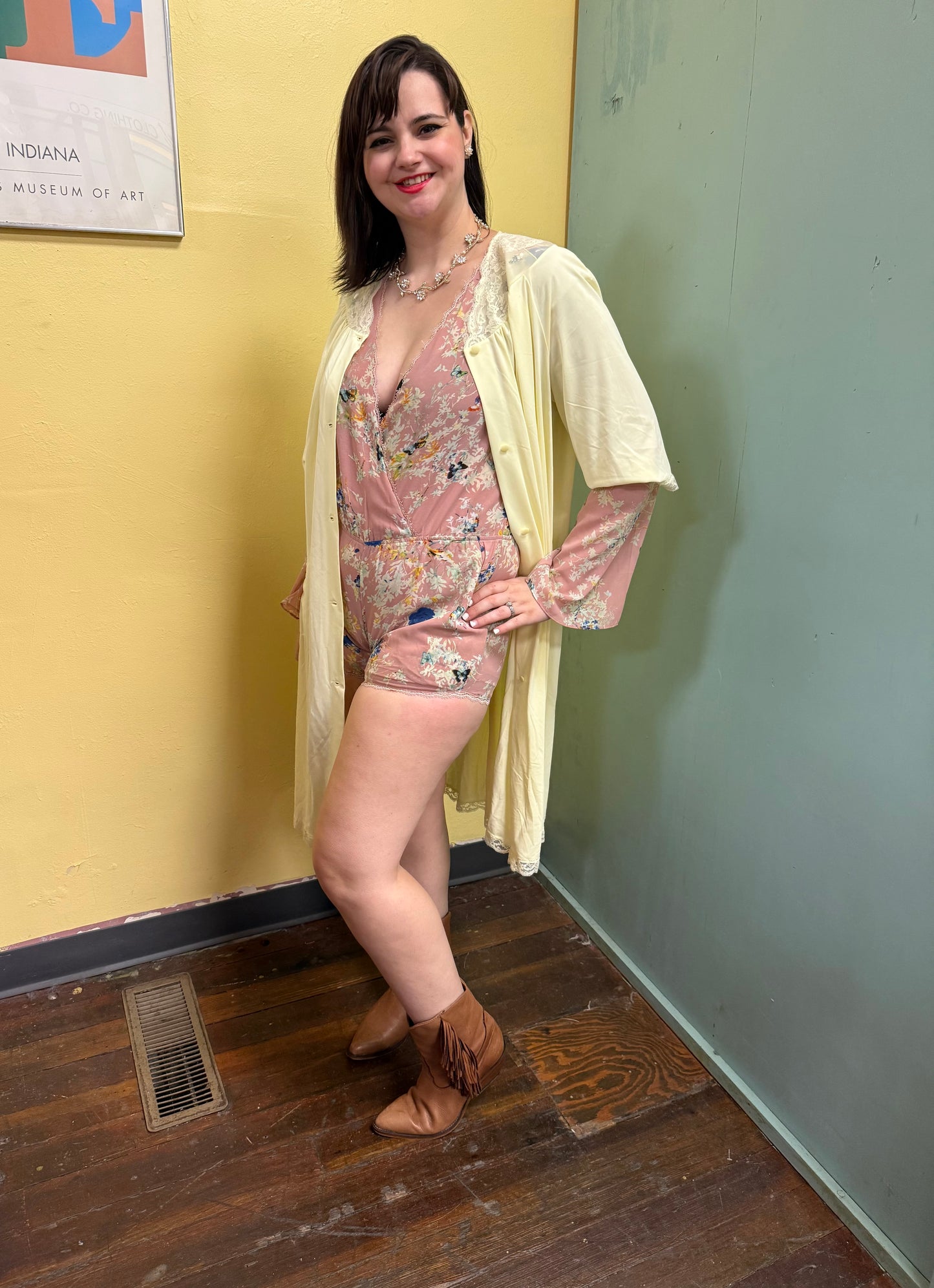 Forever 21 Pink Floral Rompers, L