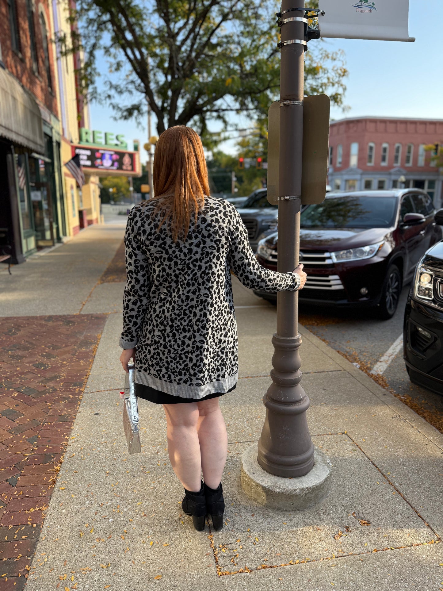 Nine West Gray Leopard Cardigans, M