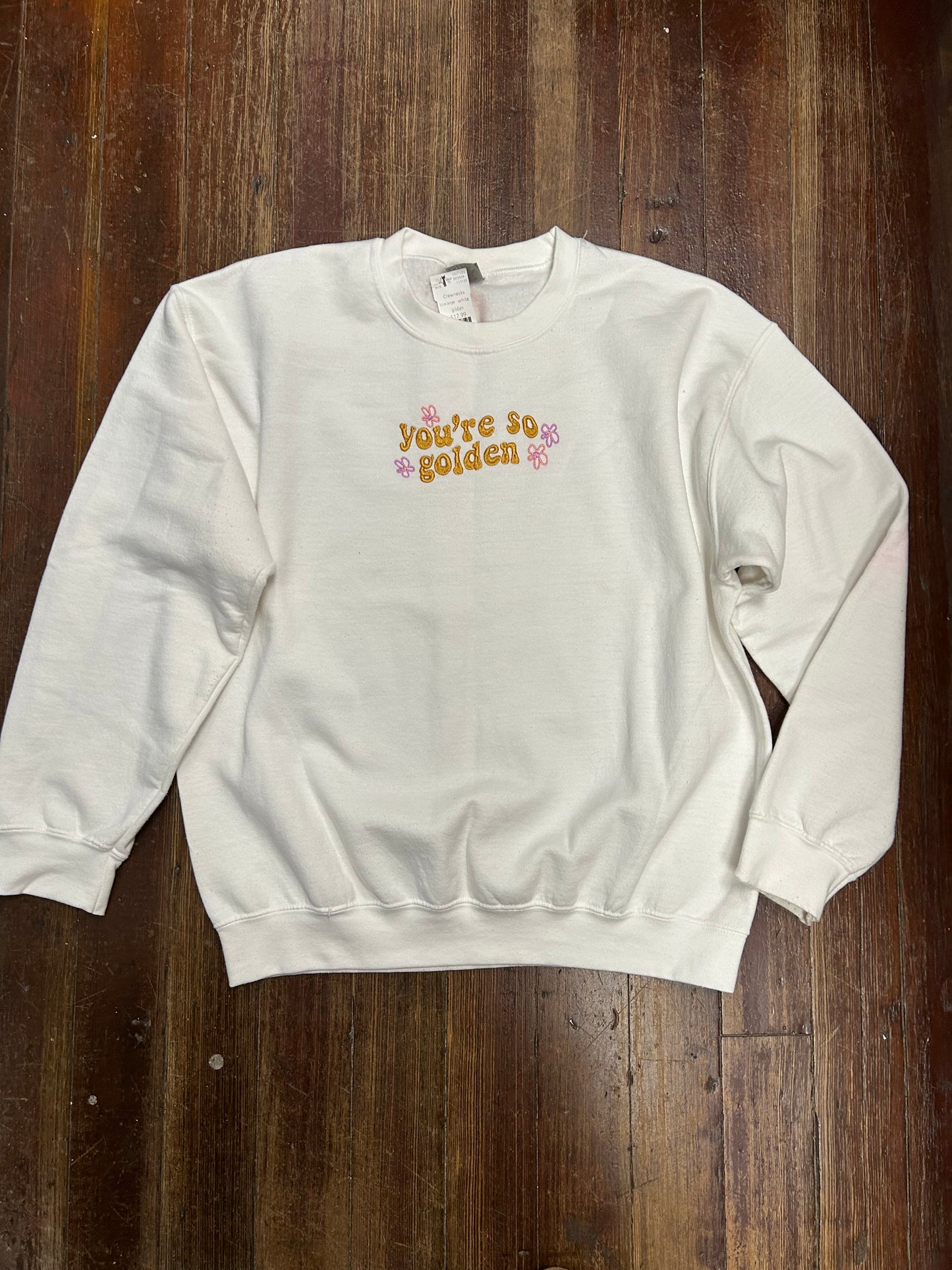 gildan white Crewnecks, large
