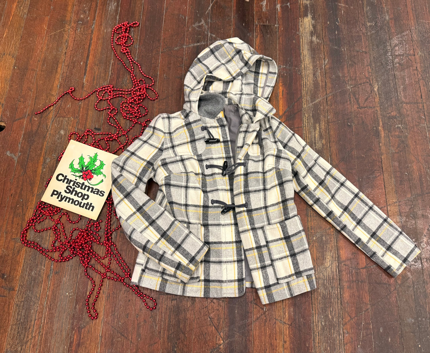 Old Navy Gray Plaid Coats, S