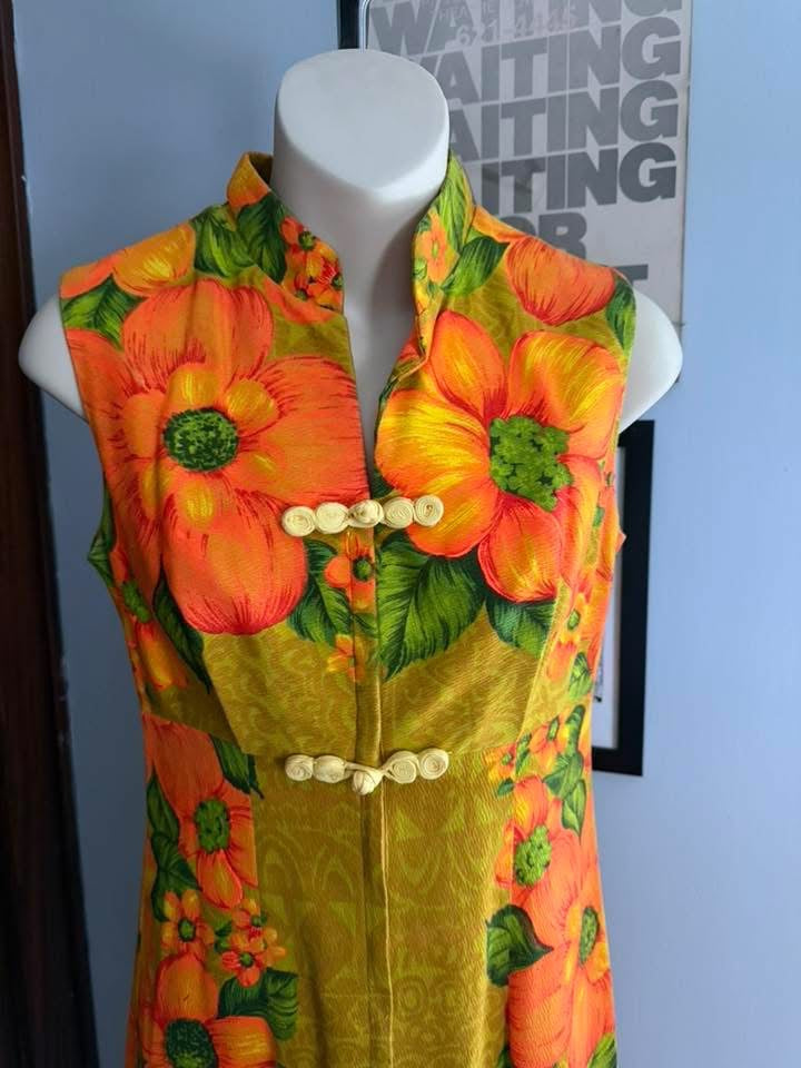 Hawaiin Togs orange/yellow Vintage dress, 8