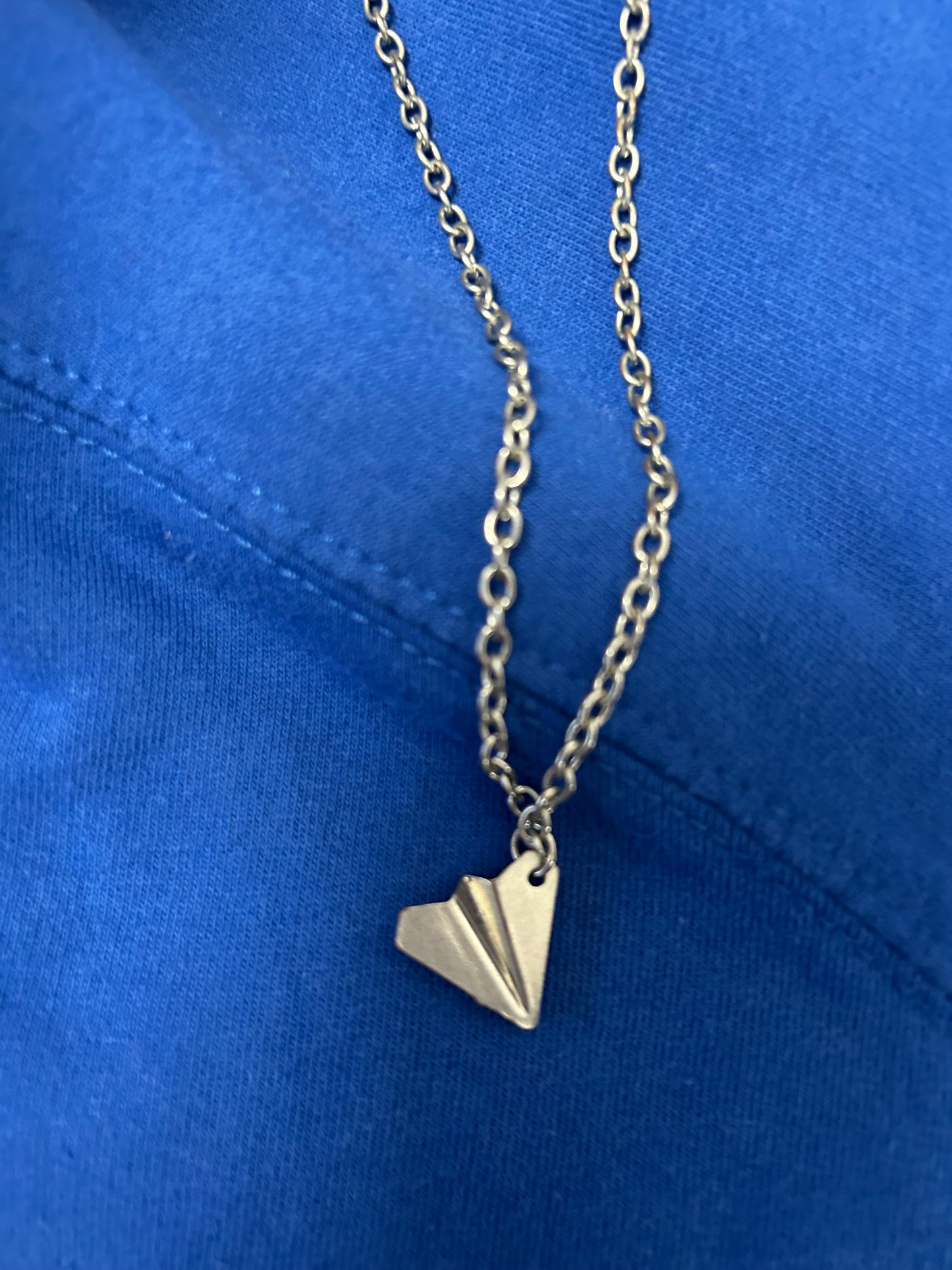 Harry Styles silver Paper airplane necklace