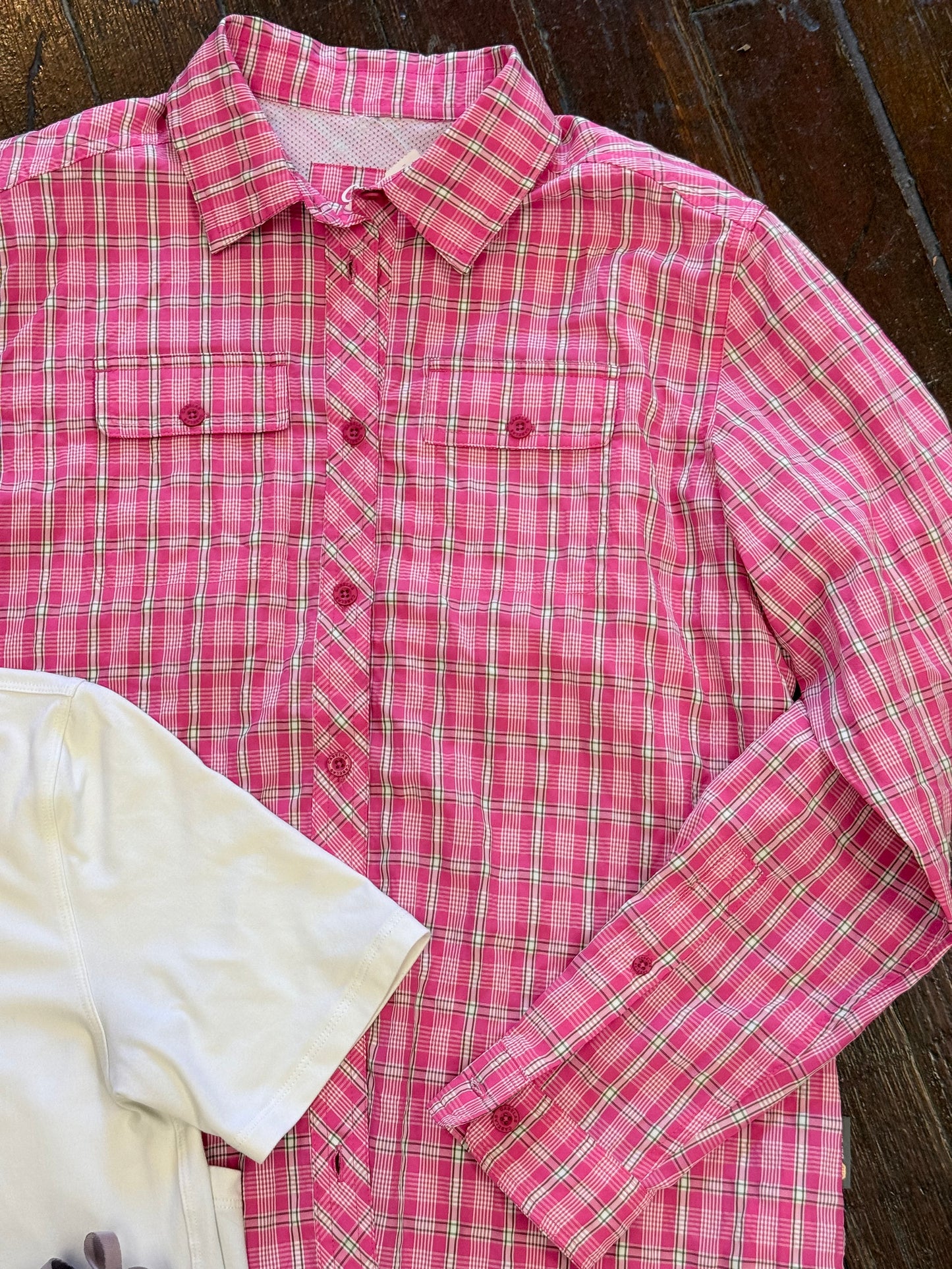 Cabela's Pink Plaid Tops, L