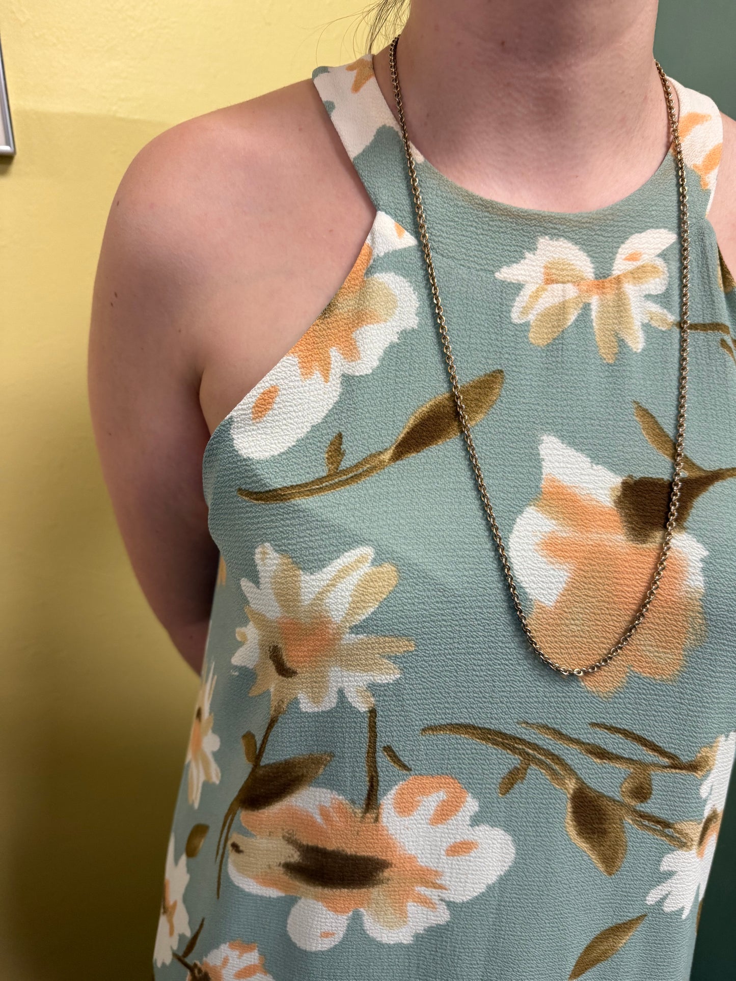 First Look Green / Peach Dresses, L