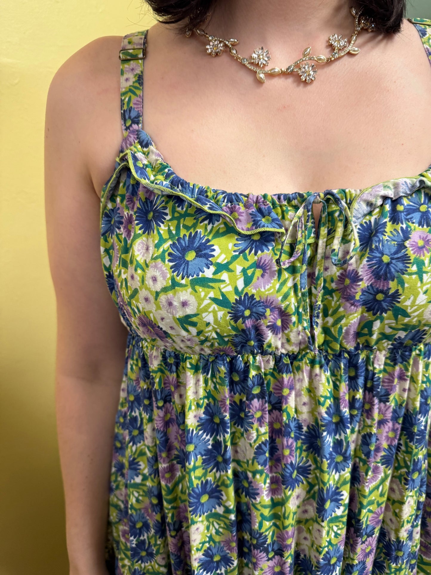 Natural Life Green Floral Dresses, M