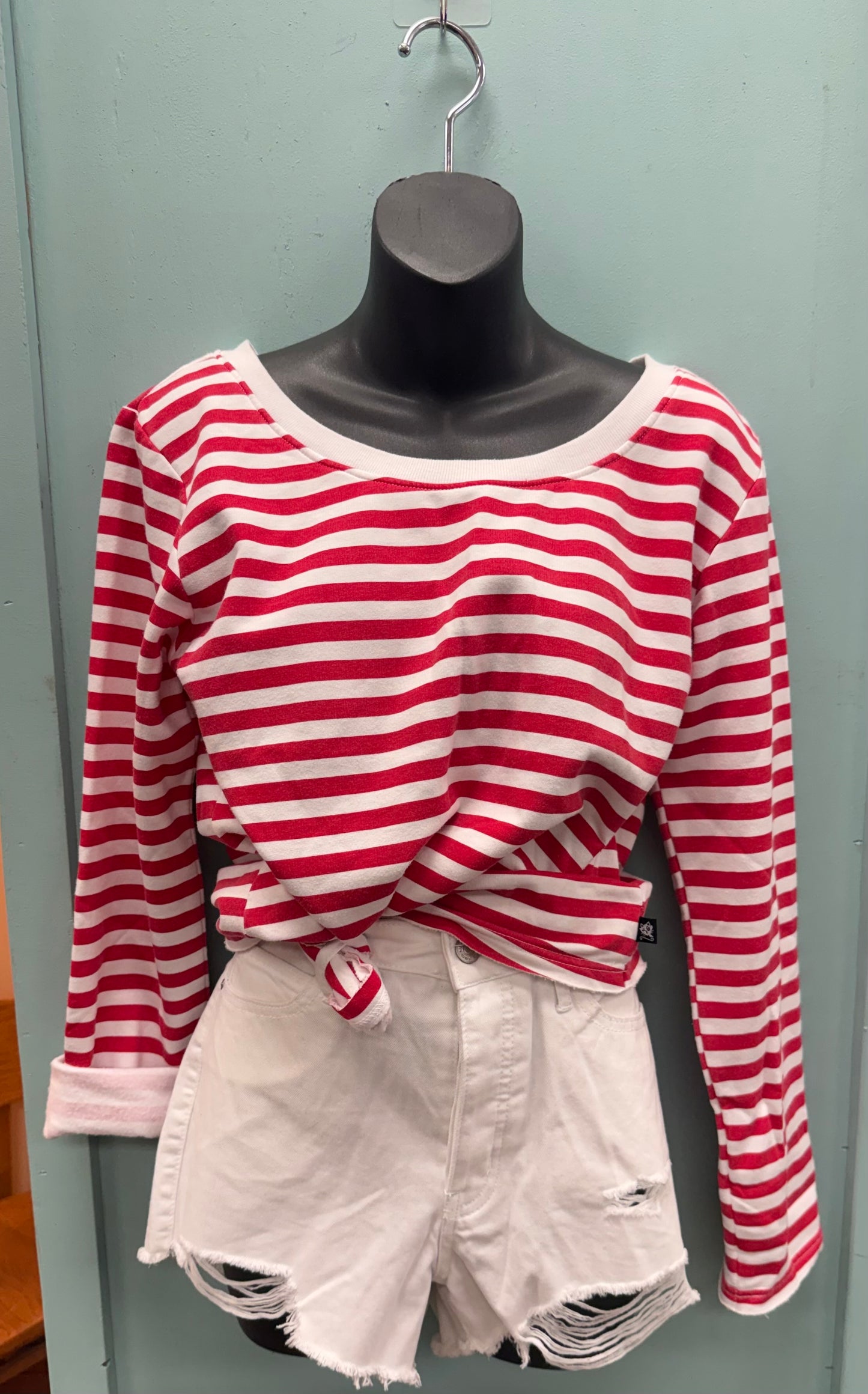LA Kitty Red Stripe Tops, M