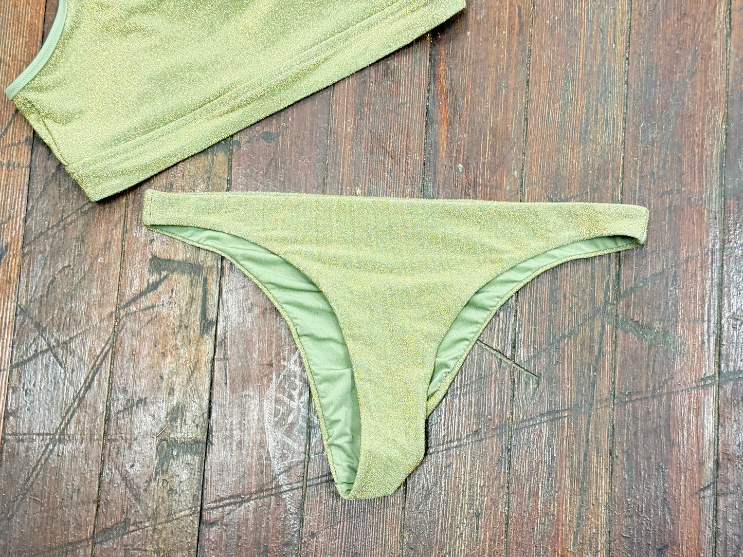 aerie green glitter Swimsuits, l