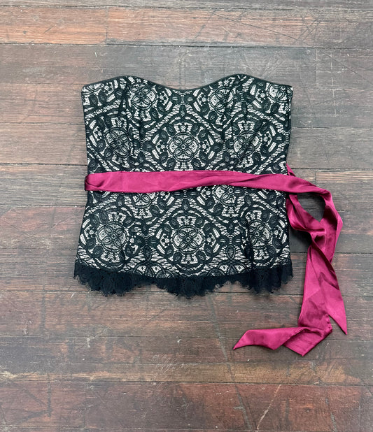 WHBM Black/Cream Tops, 8