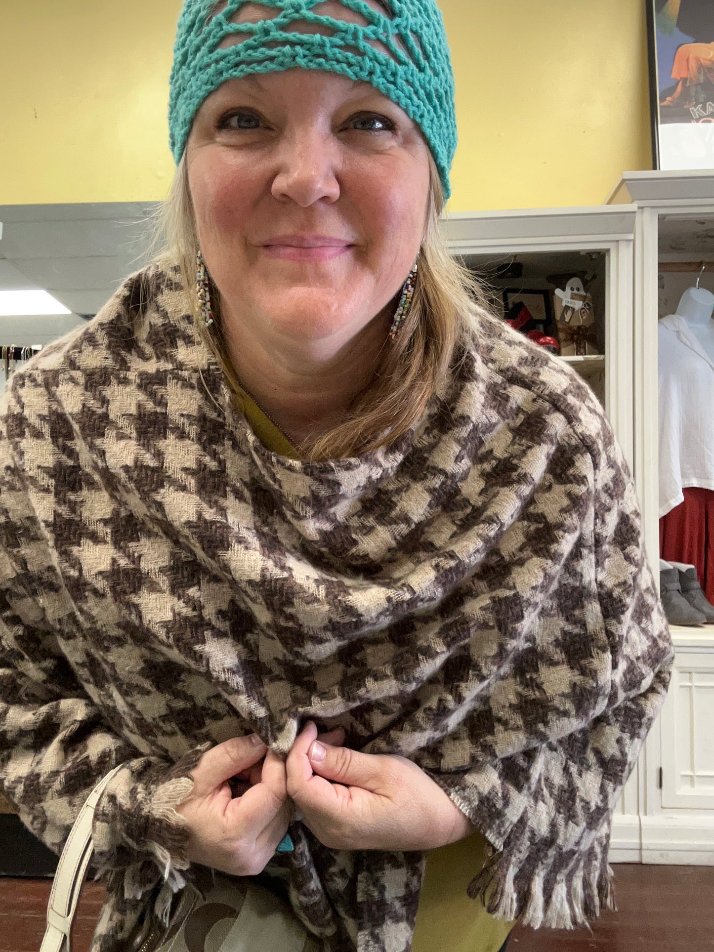 PS Amplify Hope Brown Poncho, One Size