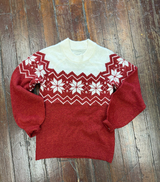 Abercrombie & Fitch White/Red Sweaters, XS