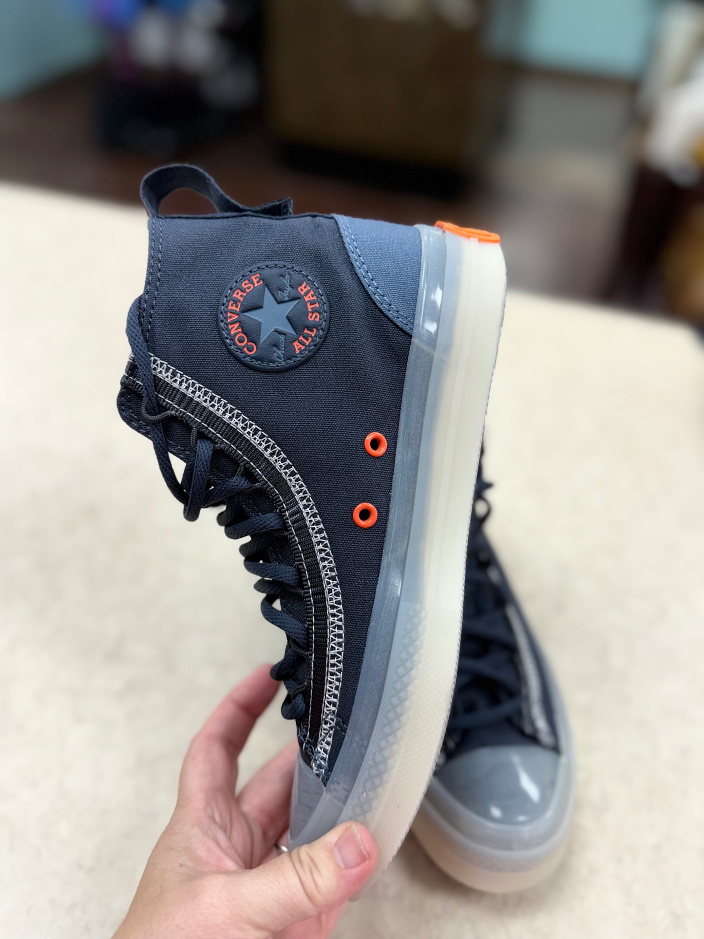 Converse denim/orange Shoes, 7.5