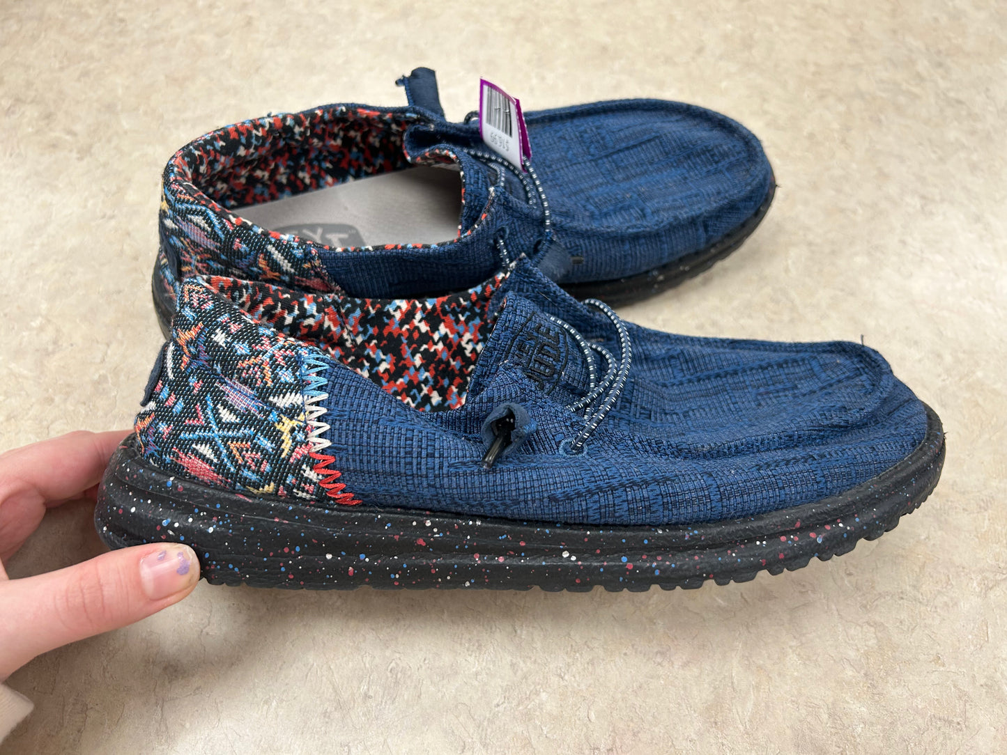 Hey Dude Navy Multi Shoes, 7