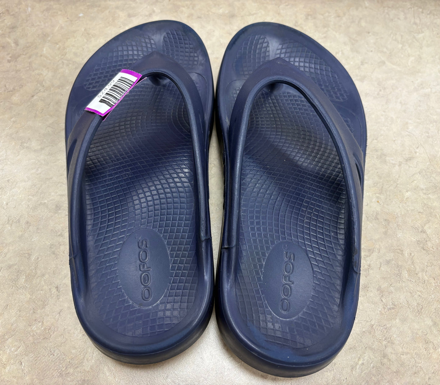 Oofos Navy Sandals, 7