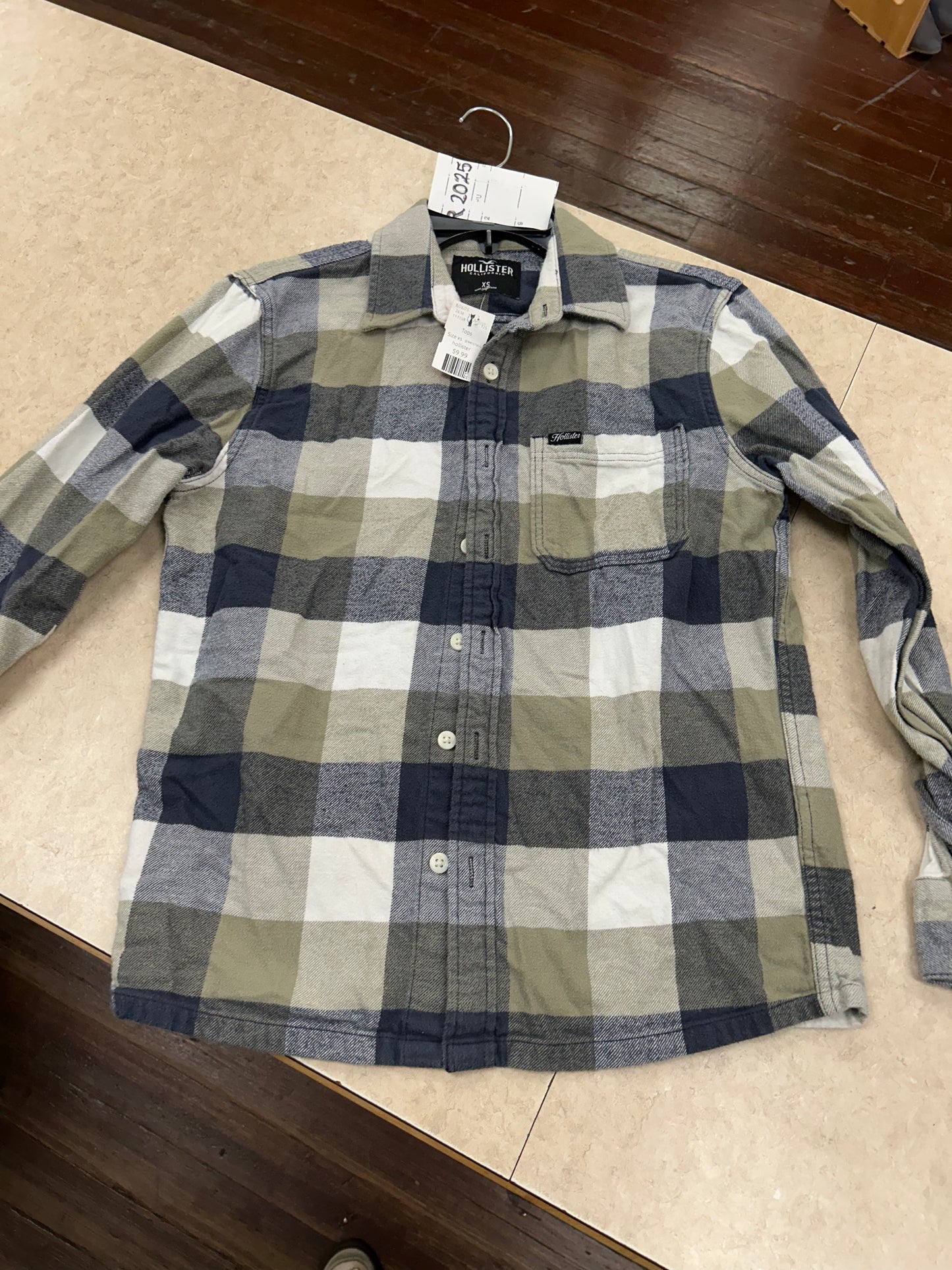 hollister green/navy Tops, xs