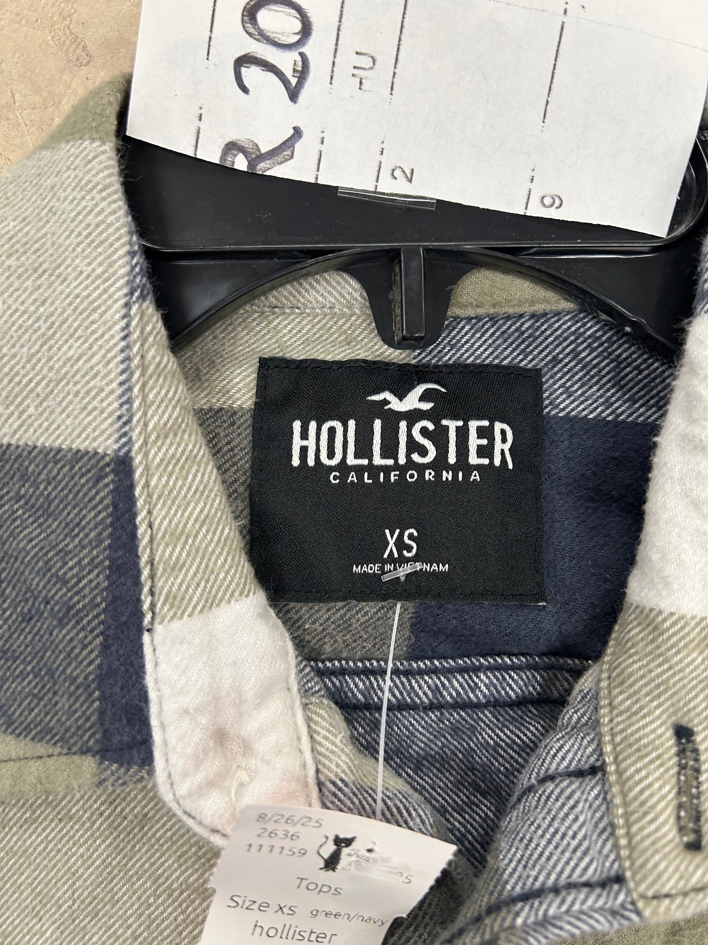 hollister green/navy Tops, xs